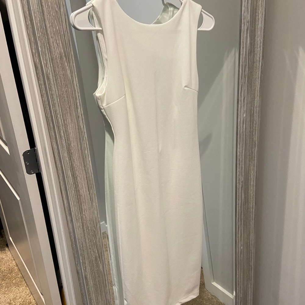 Off White Crepe Cocktail Dress